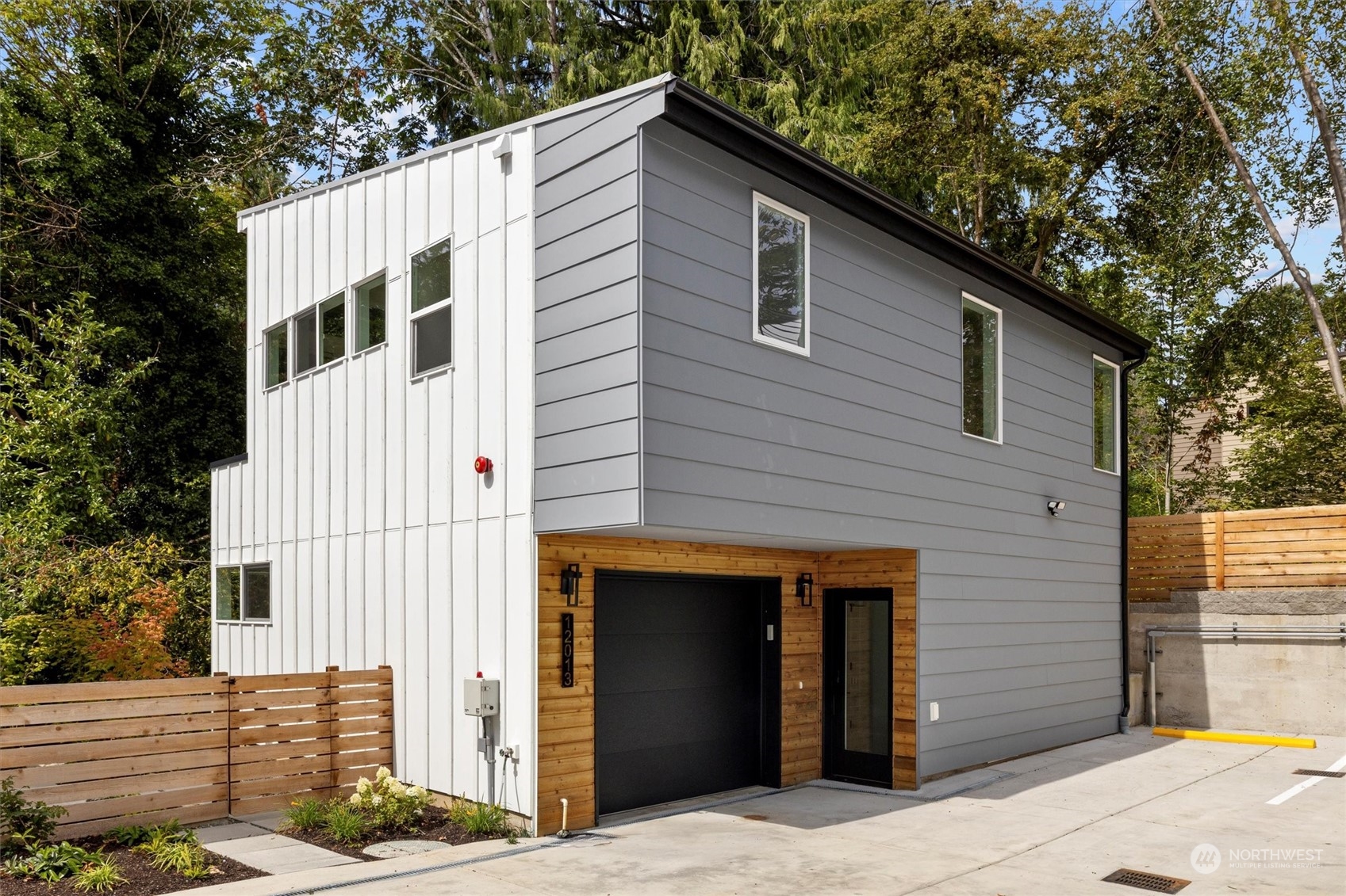 a view of a house with a garage