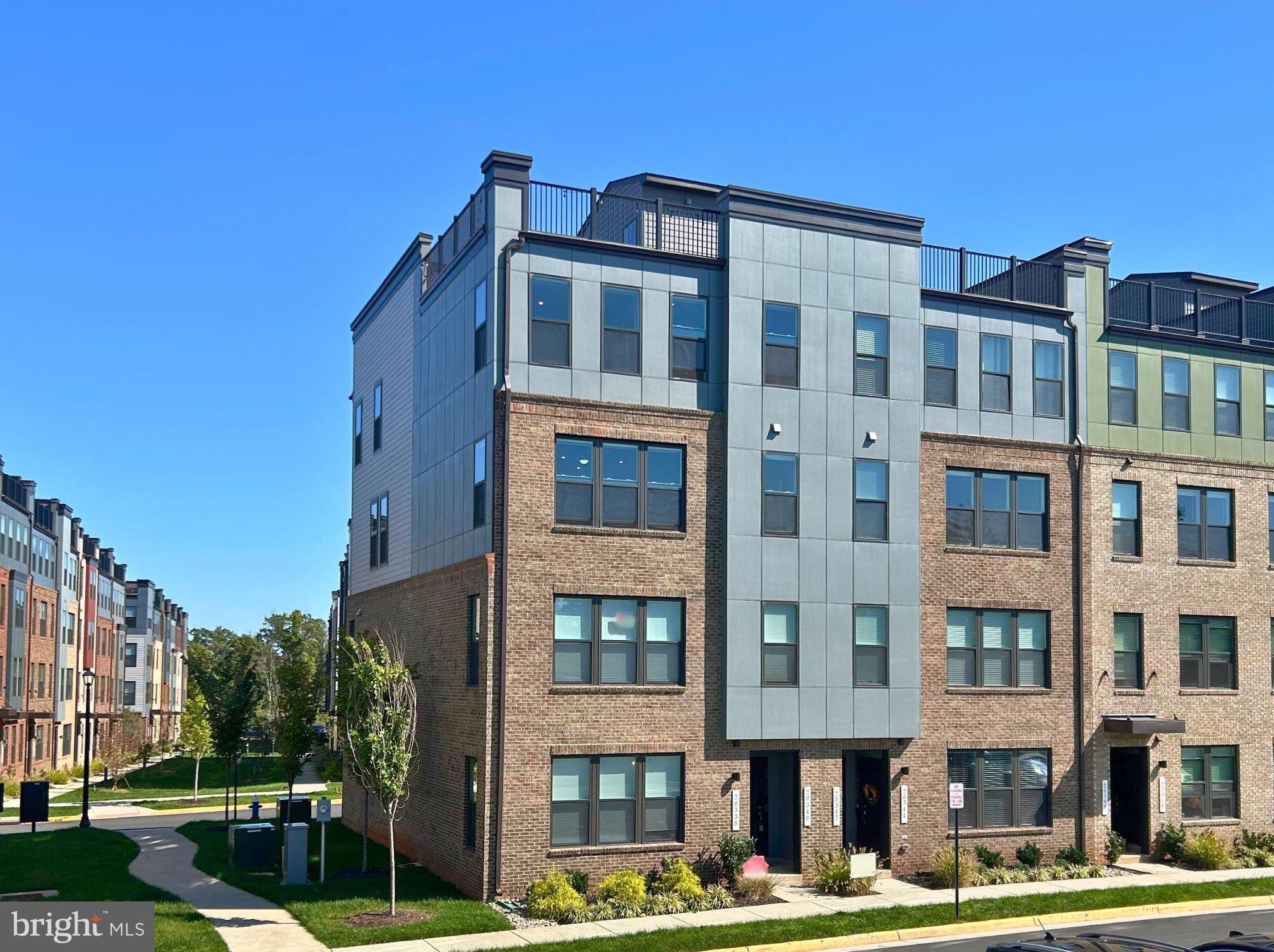 a front view of a multi story building