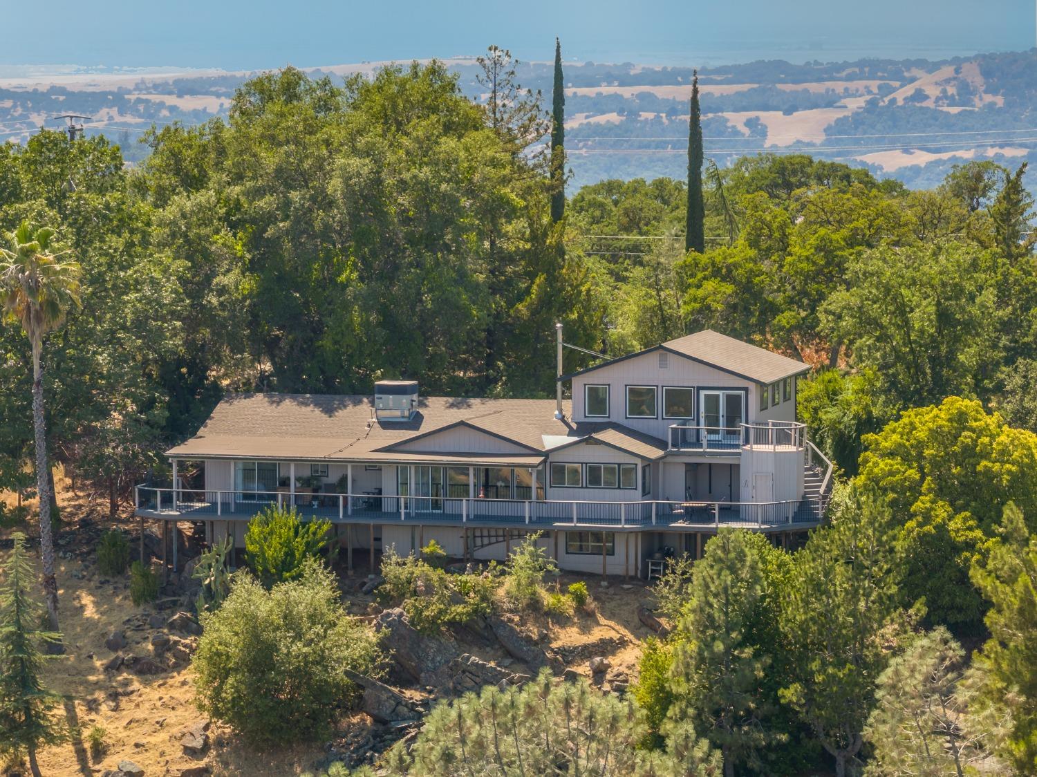 Drone view of back of the home