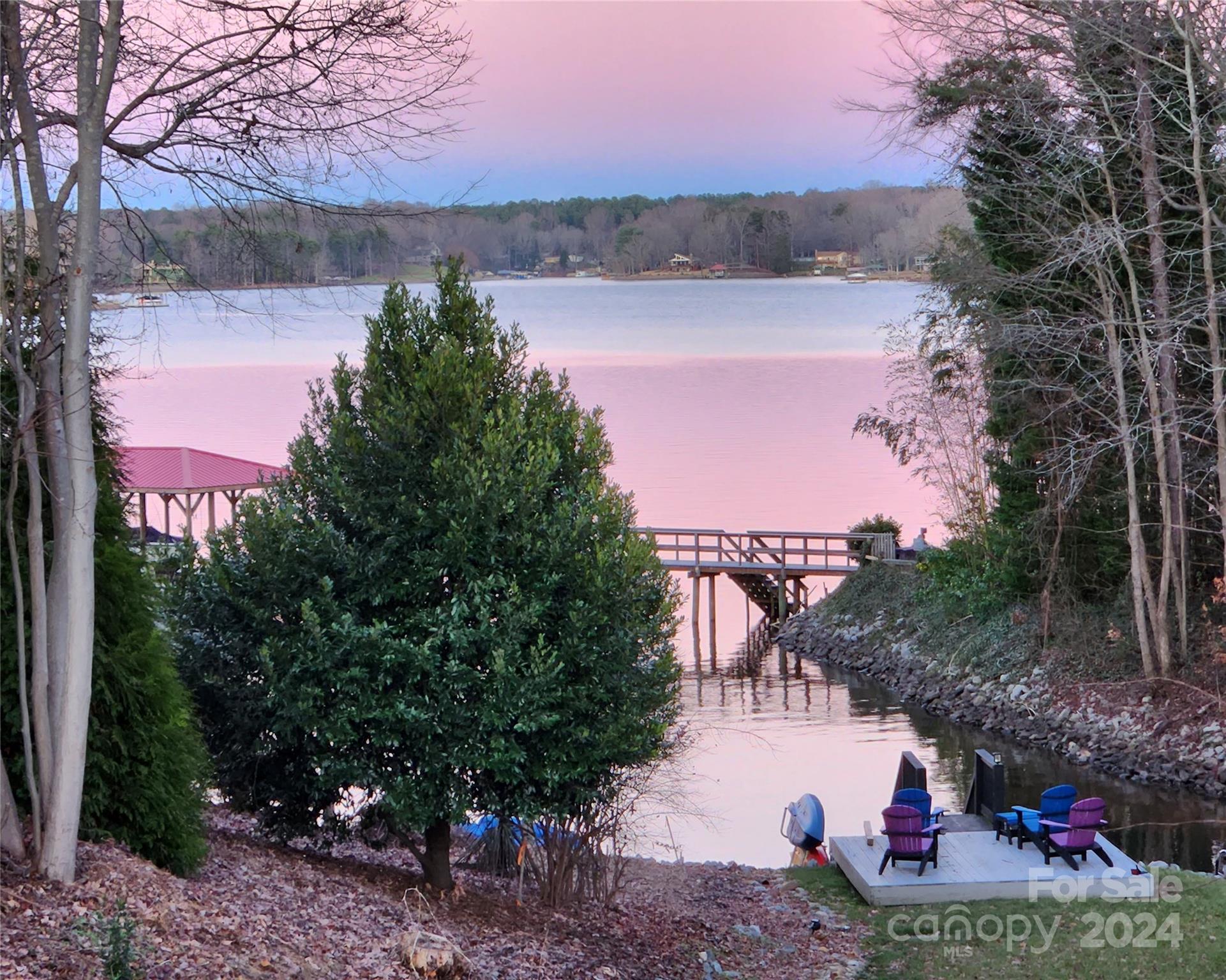 a view of lake with outdoor space