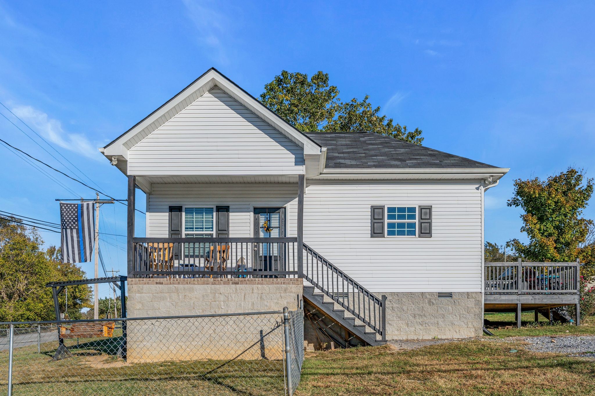 a front view of a house with porch