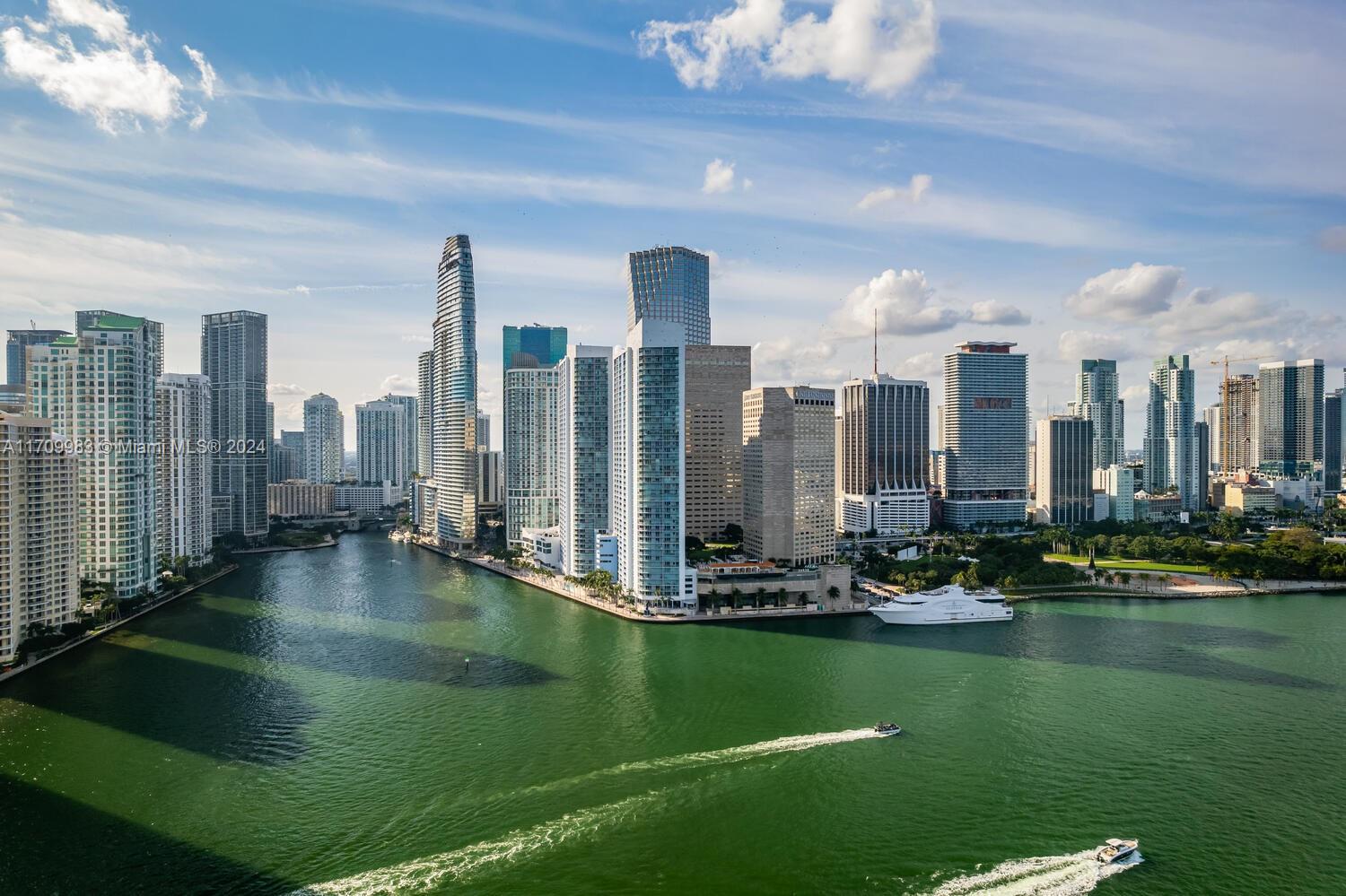 a view of a city with tall buildings