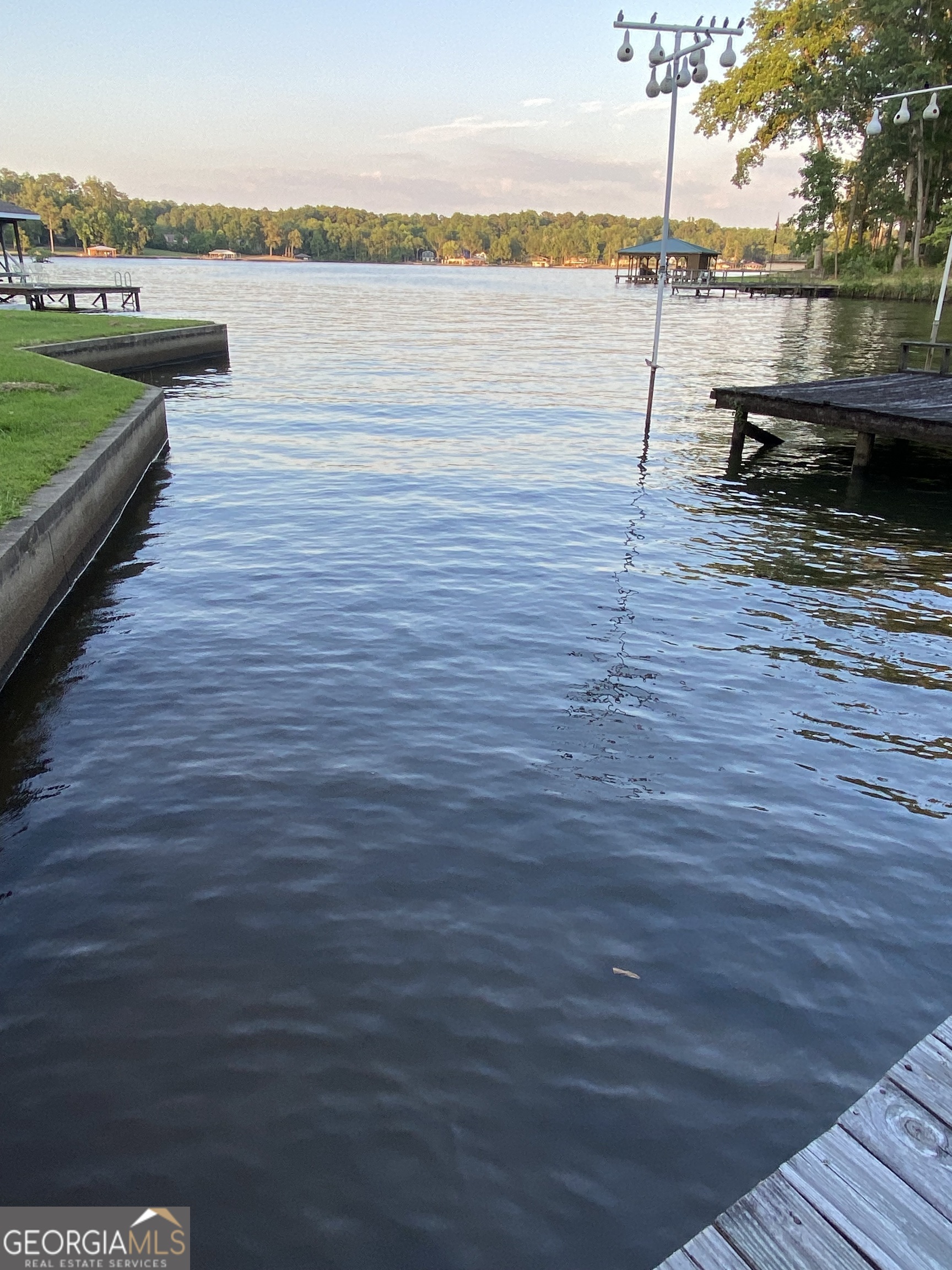 a view of a lake with a floor