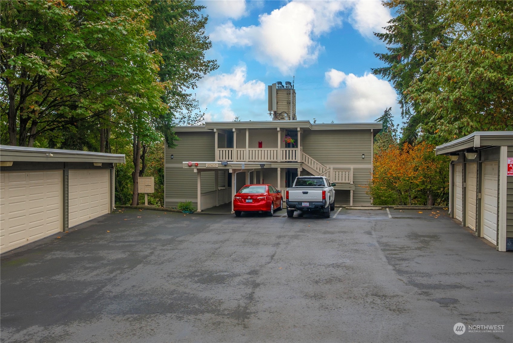 a view of a car in front of house