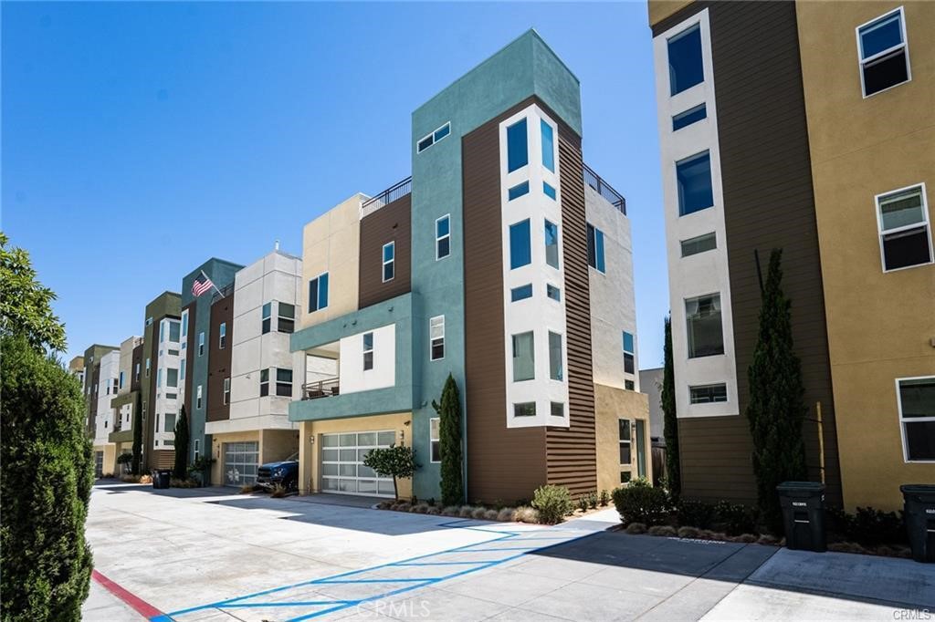 a front view of a building with street view