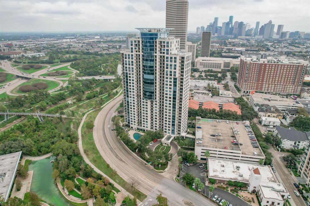 an aerial view of a city