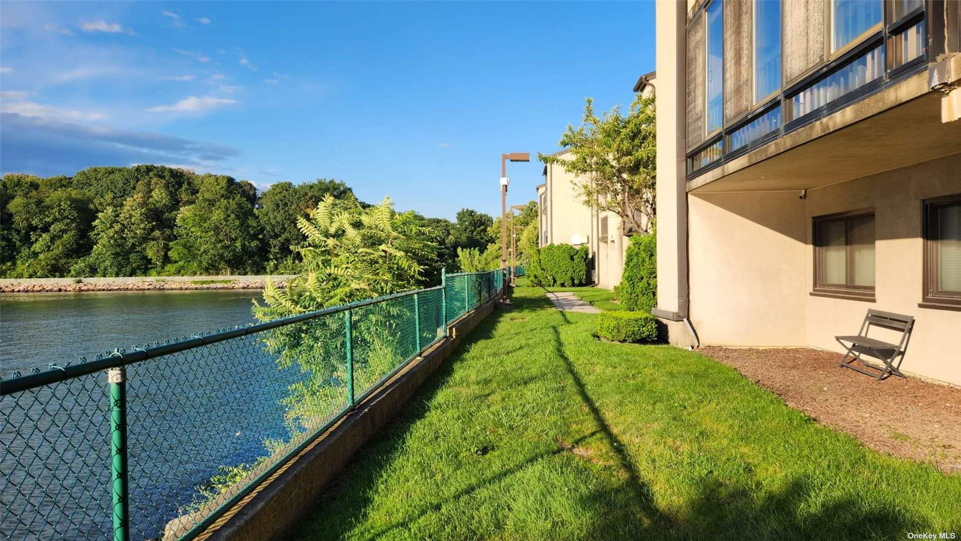 a view of a balcony with lake view