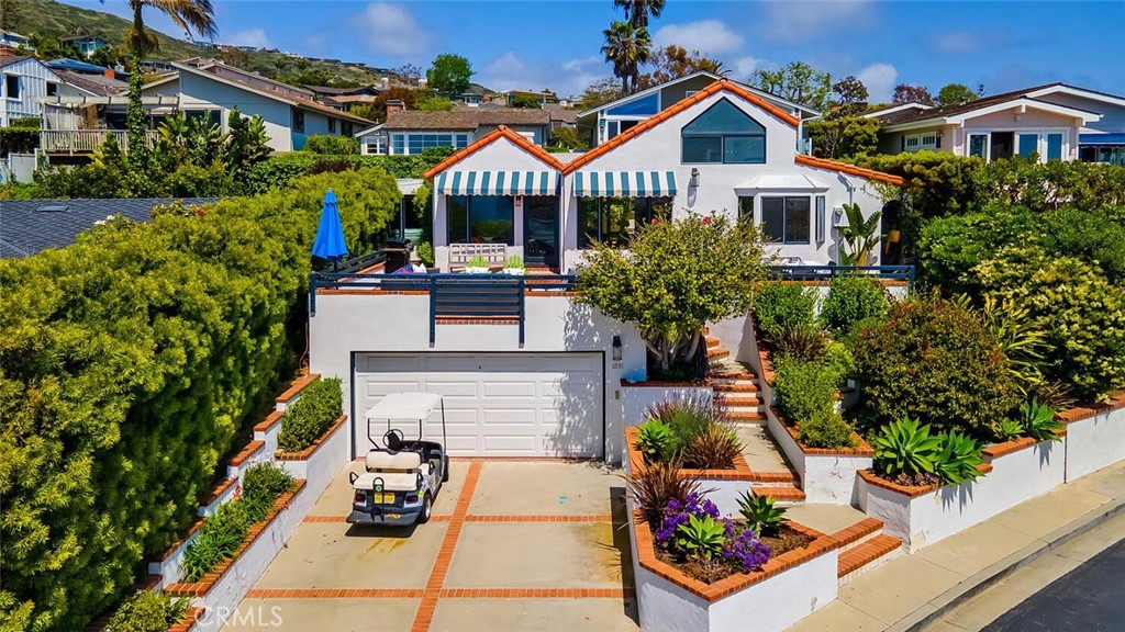 an aerial view of a house