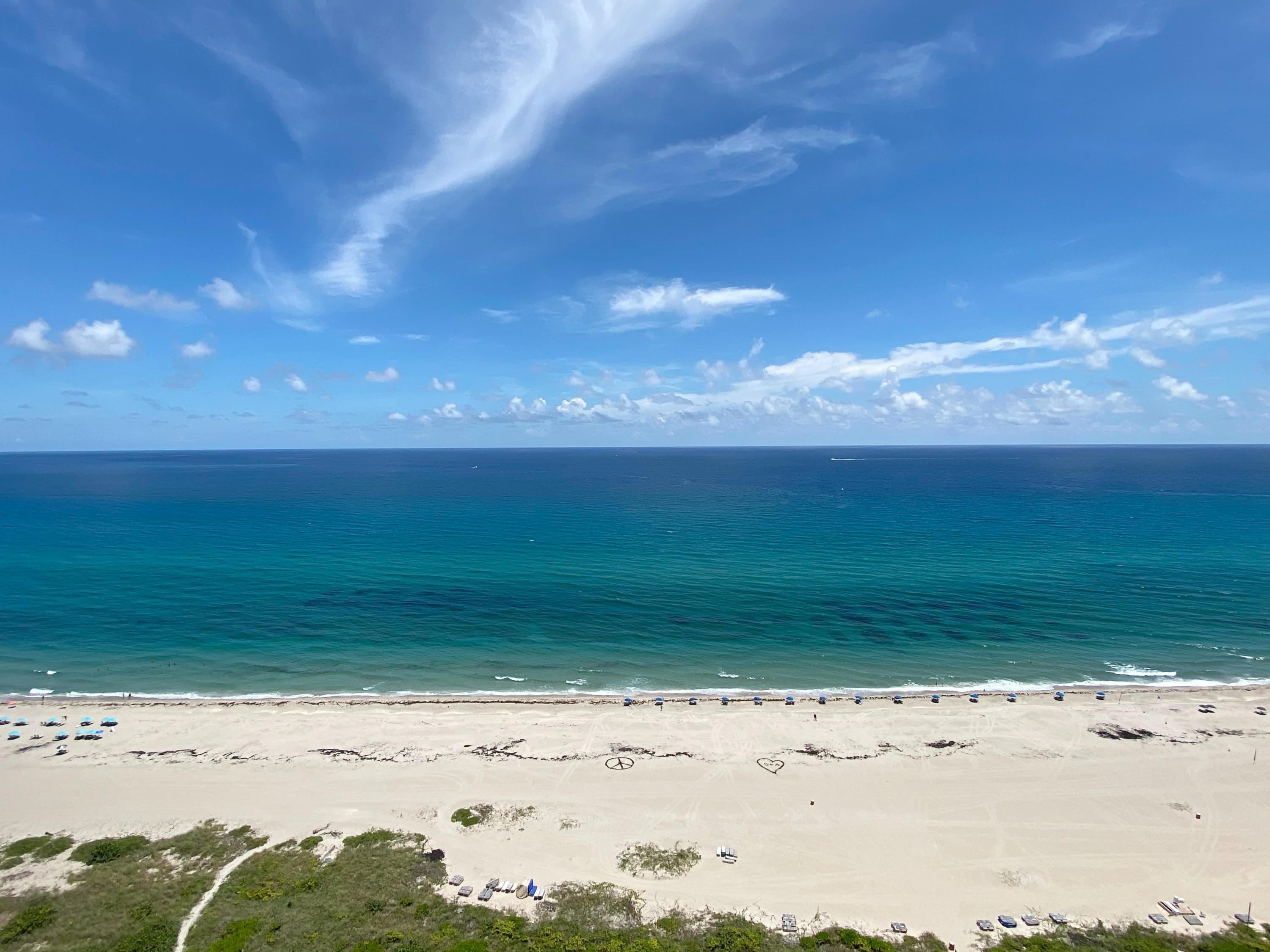 a view of an ocean beach