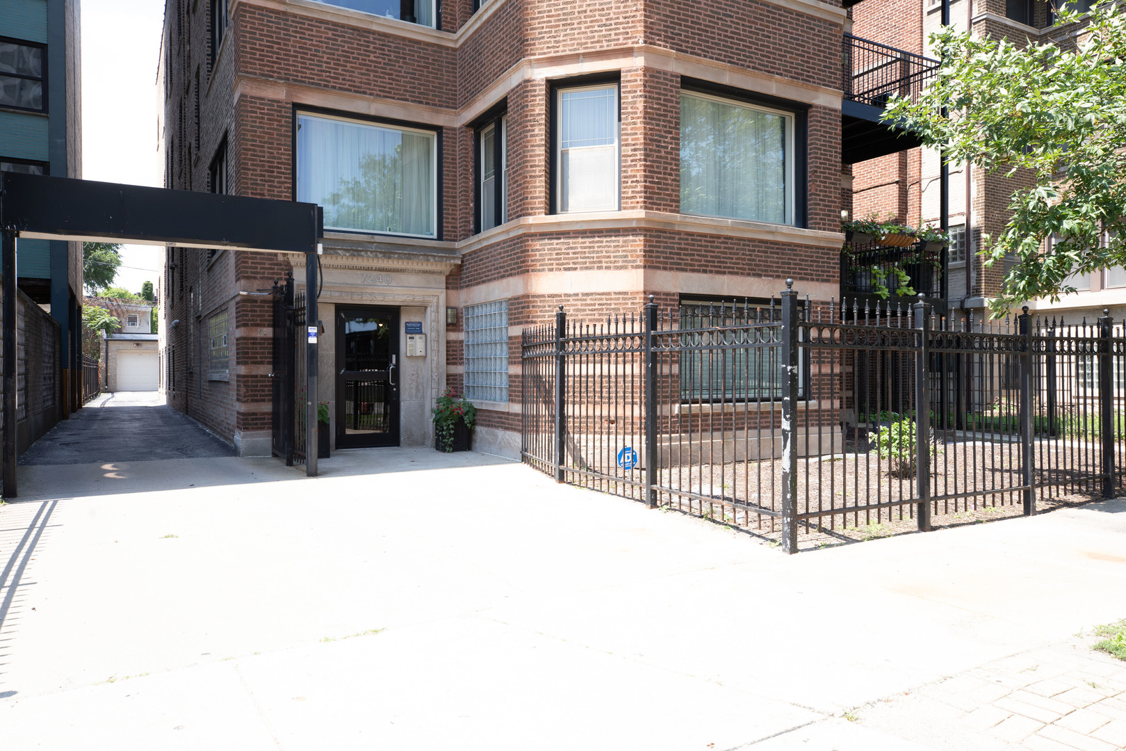 a view of a building with a outdoor space