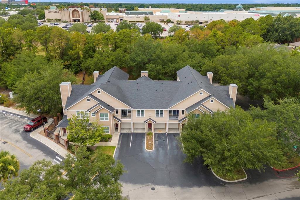 an aerial view of a house