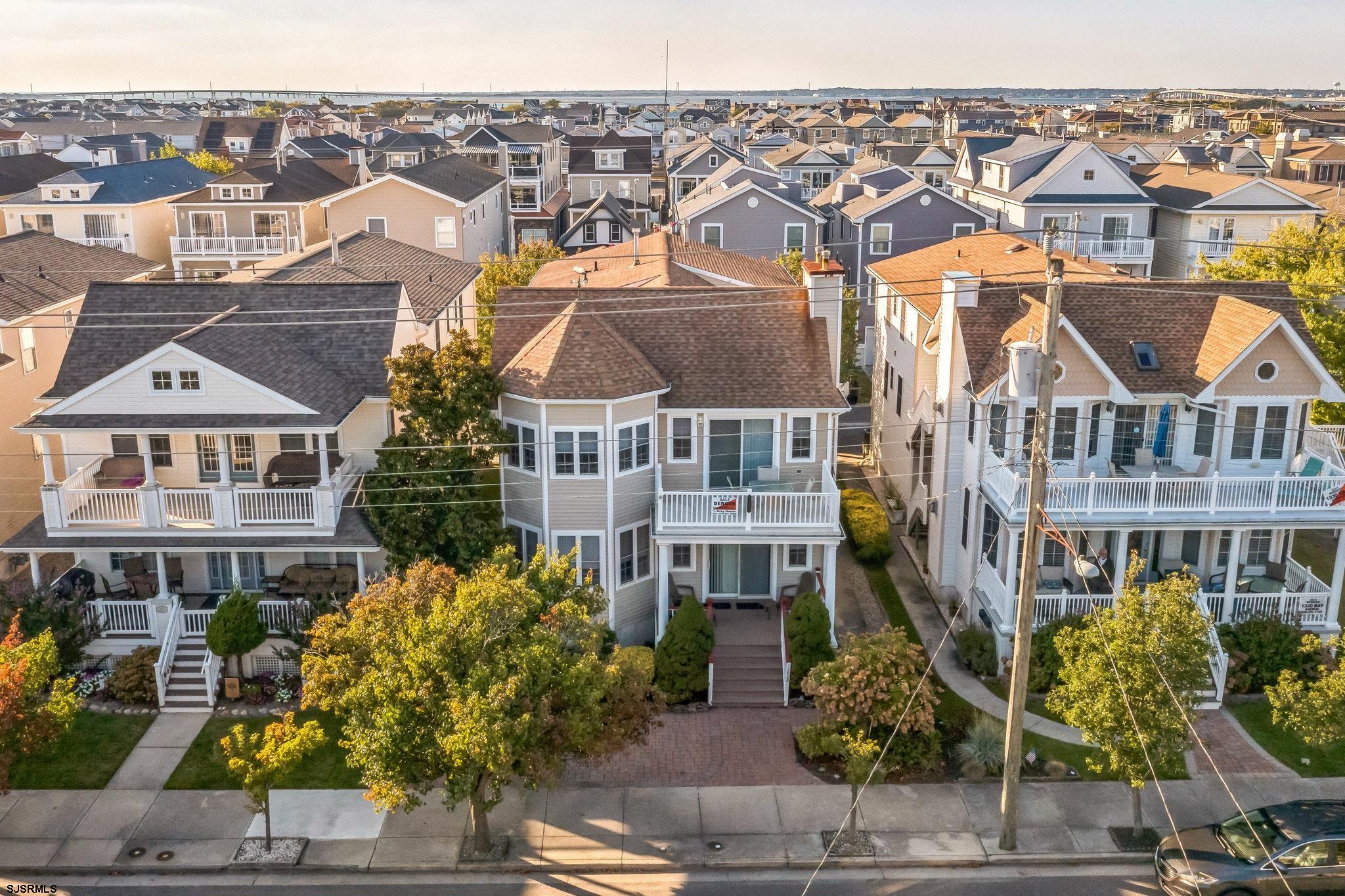 an aerial view of multiple houses