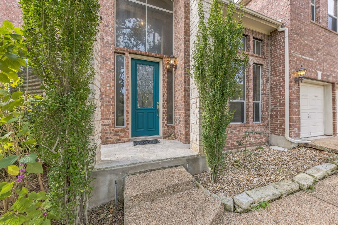 front view of a house with a glass door