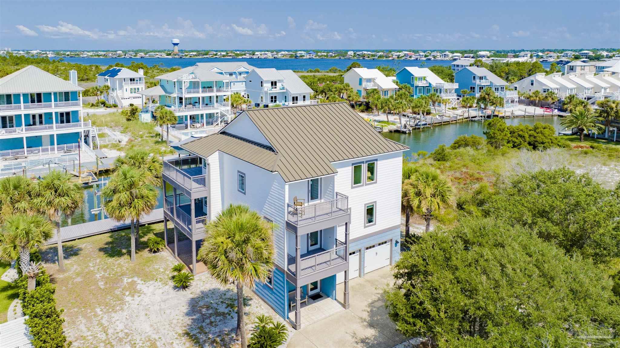 an aerial view of multiple house