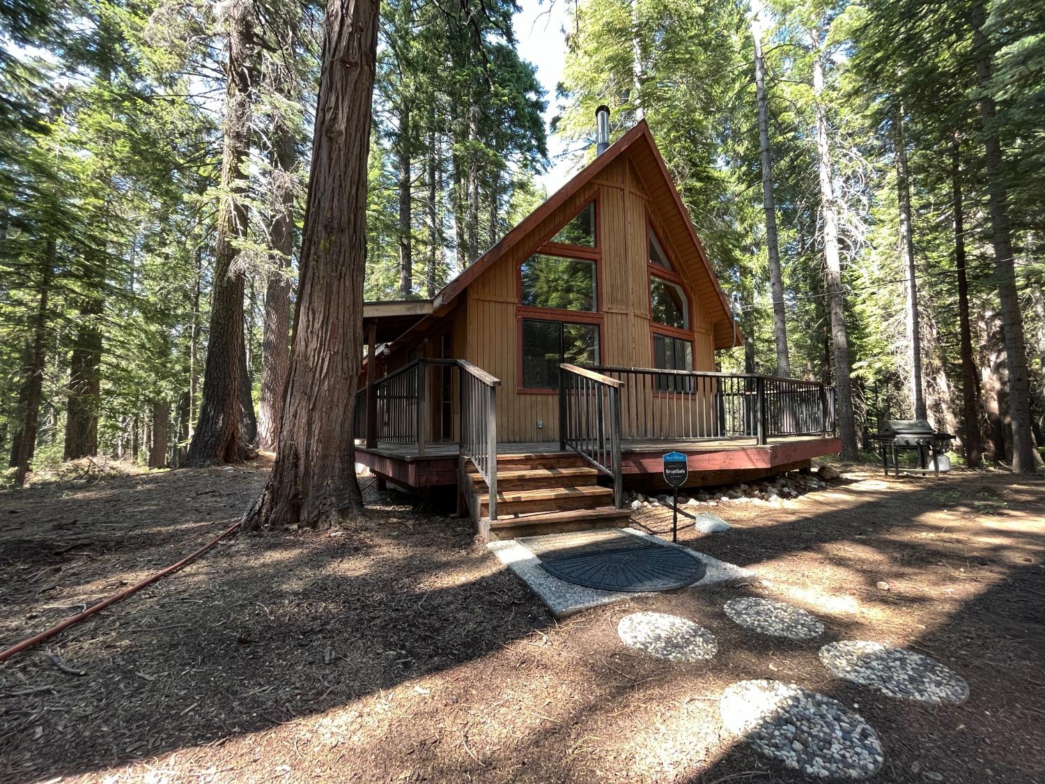 a view of outdoor space with deck and tree