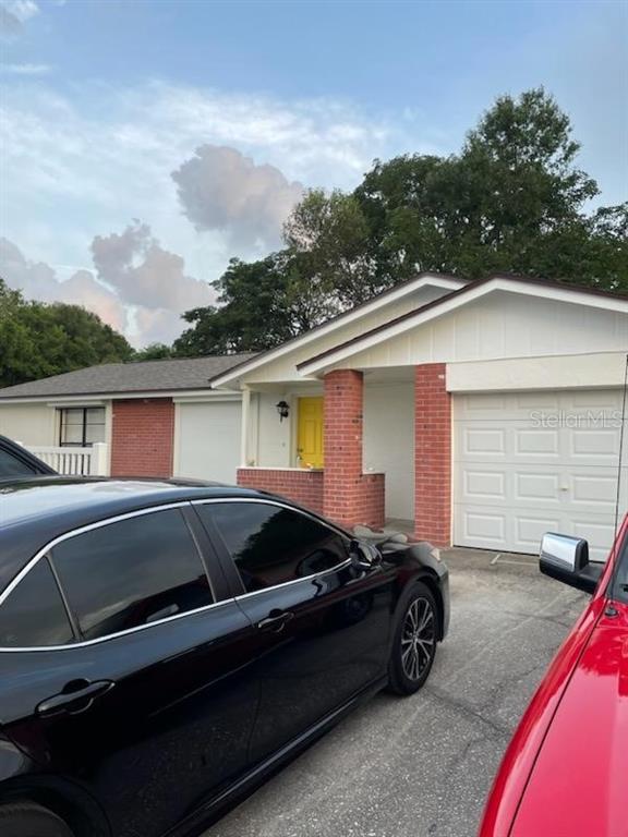 a car parked in front of a house