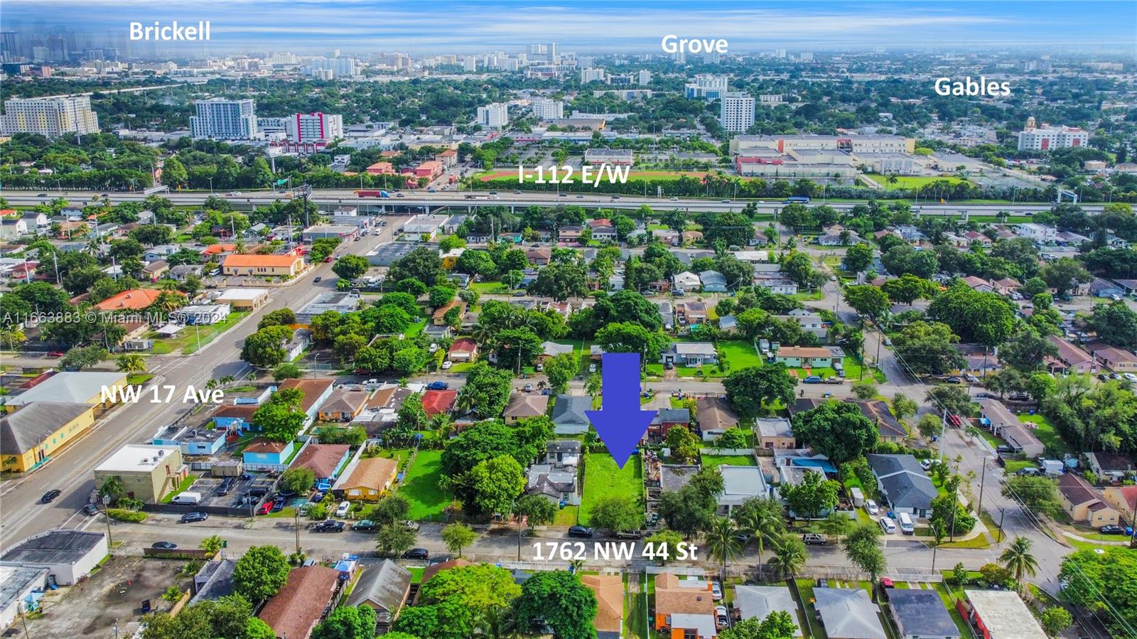 an aerial view of multiple house