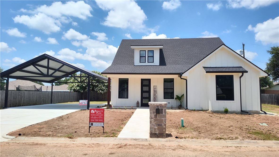 a front view of a house