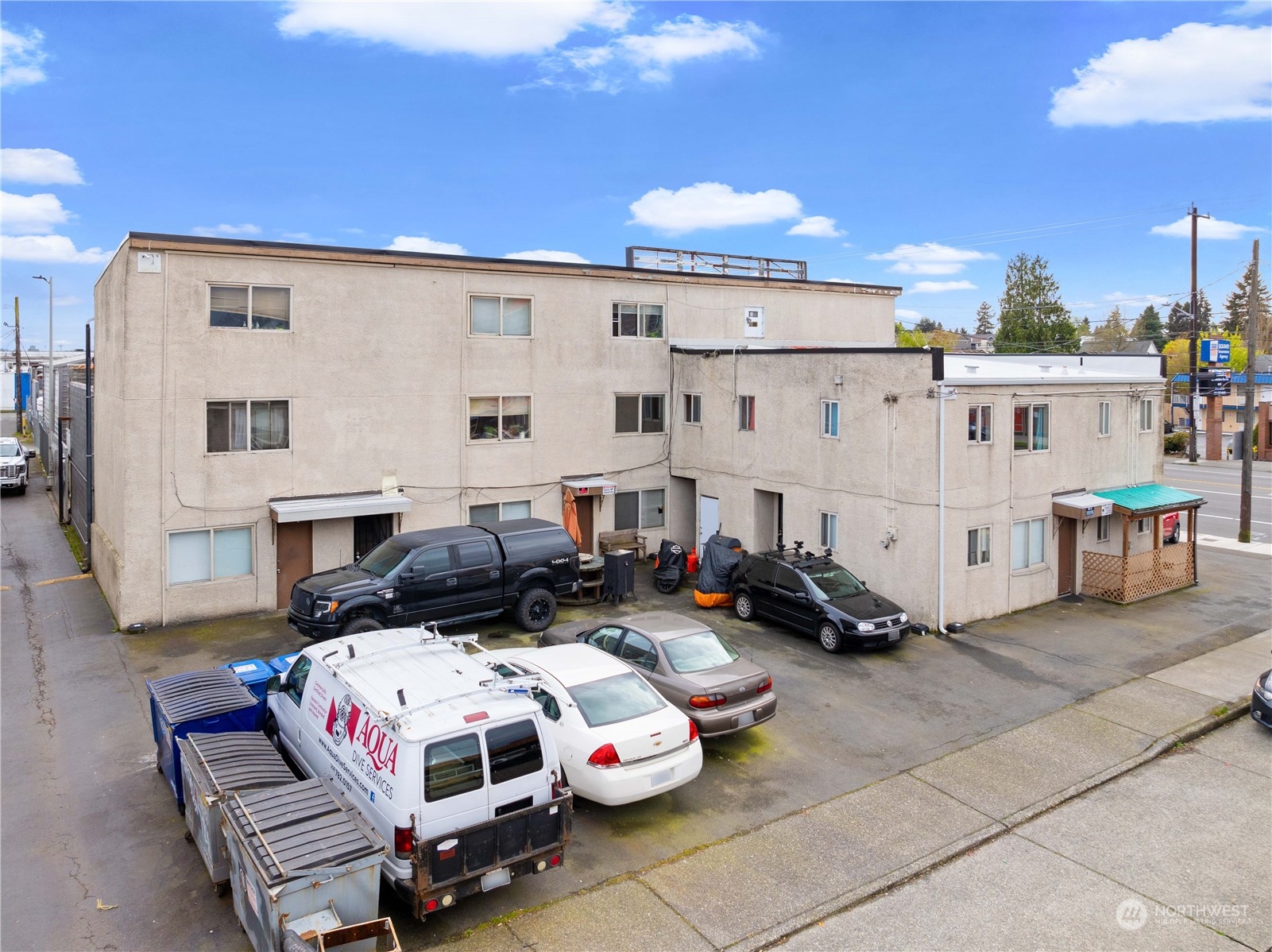 a cars parked in front of a building