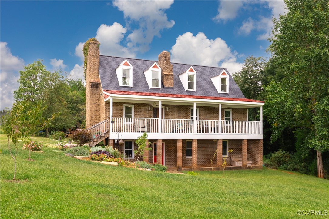 a view of a building with a yard