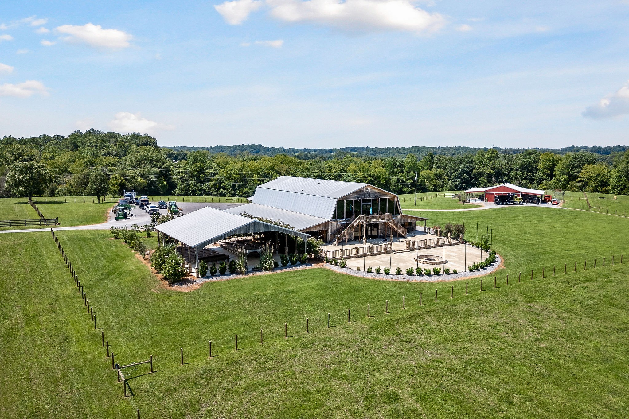 a aerial view of a house with garden