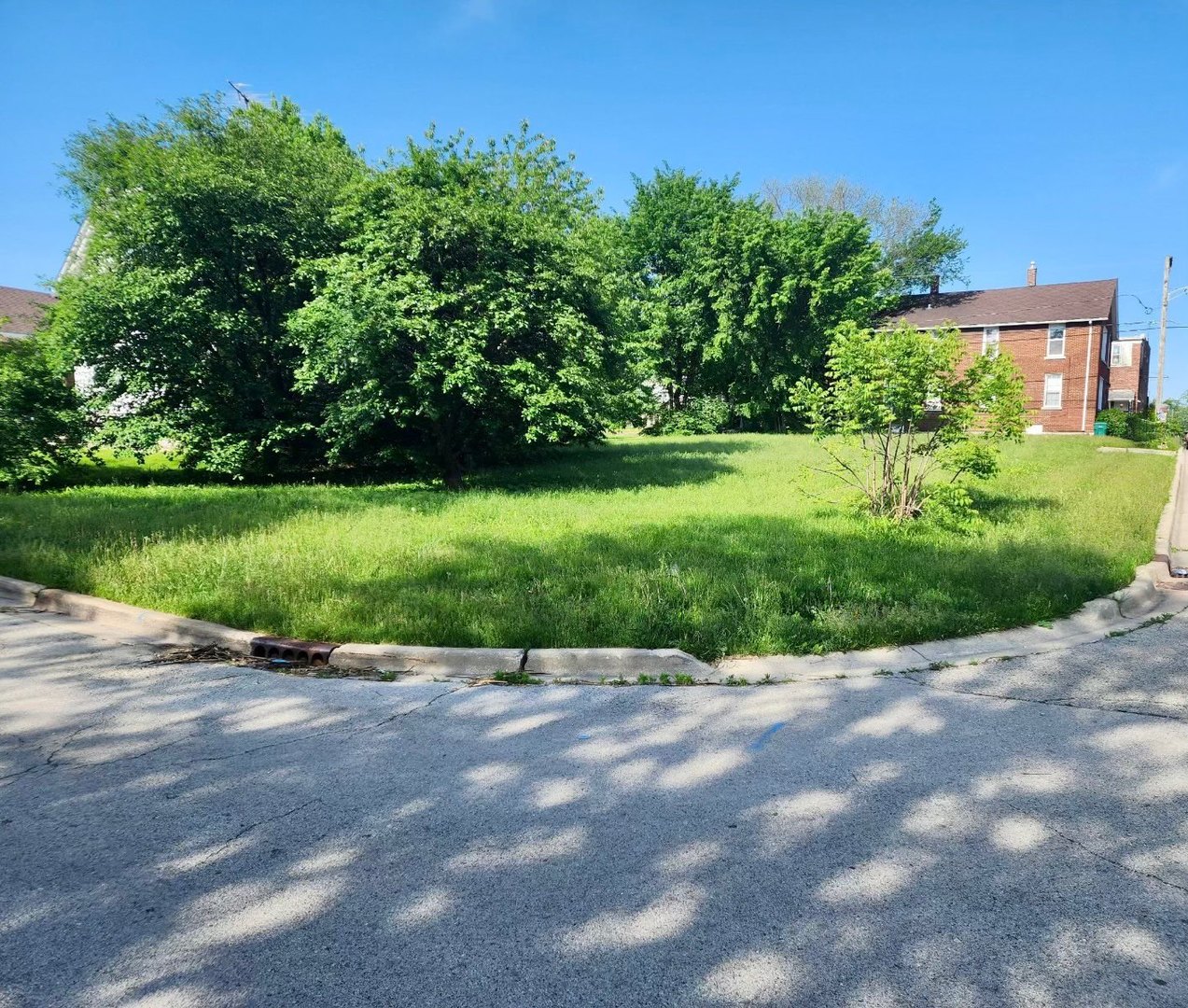 a view of backyard with green space