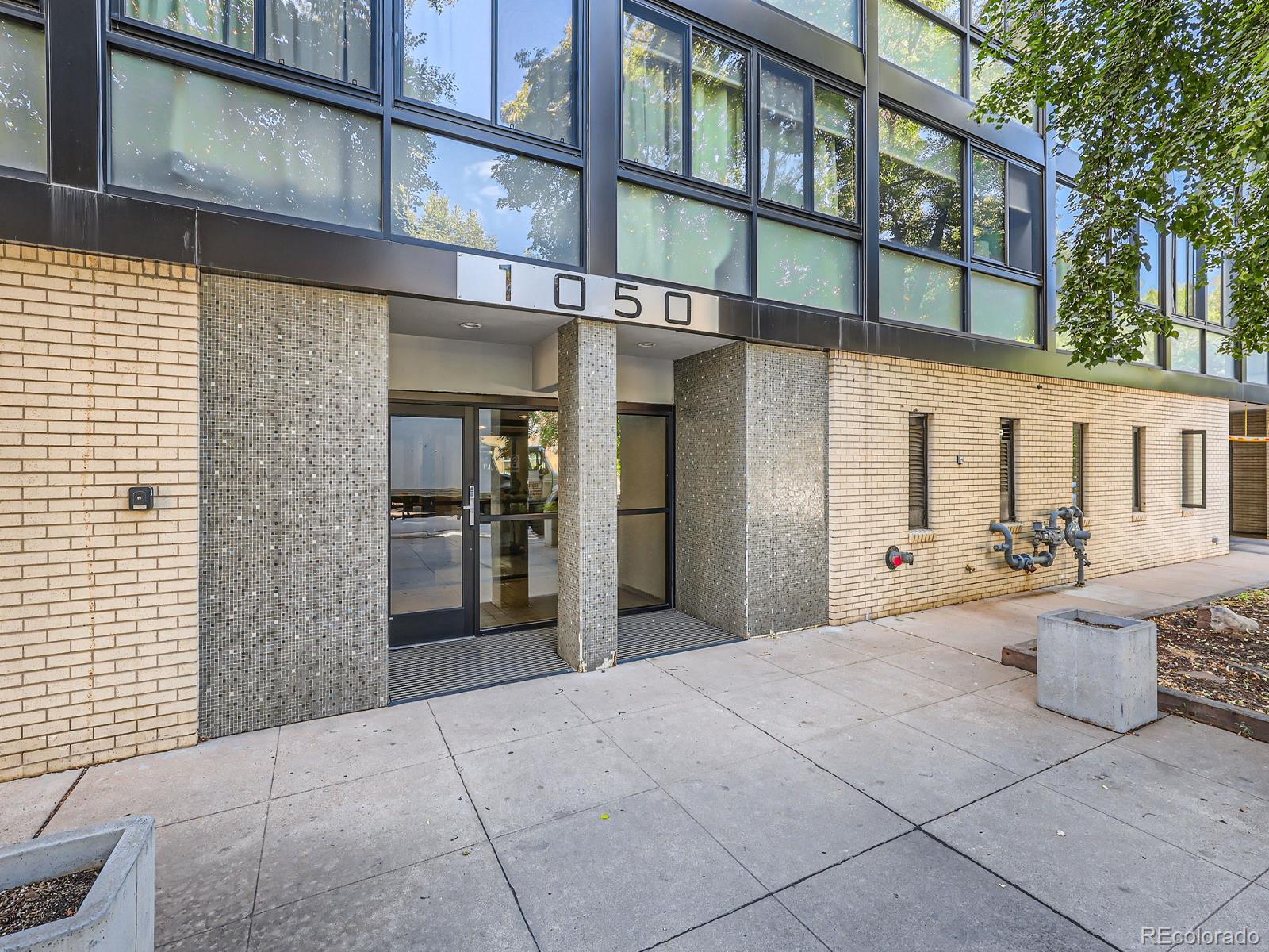 a view of a building with a outdoor space