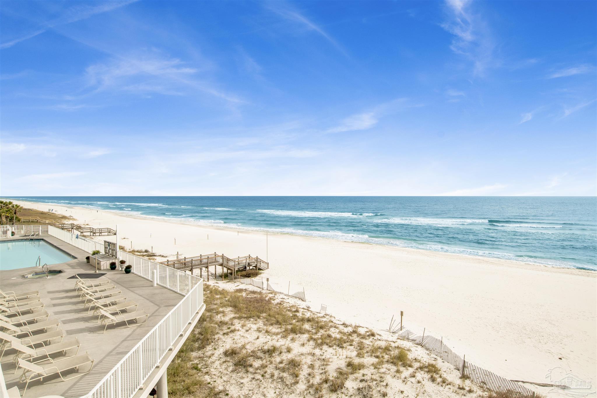 a view of an ocean and beach