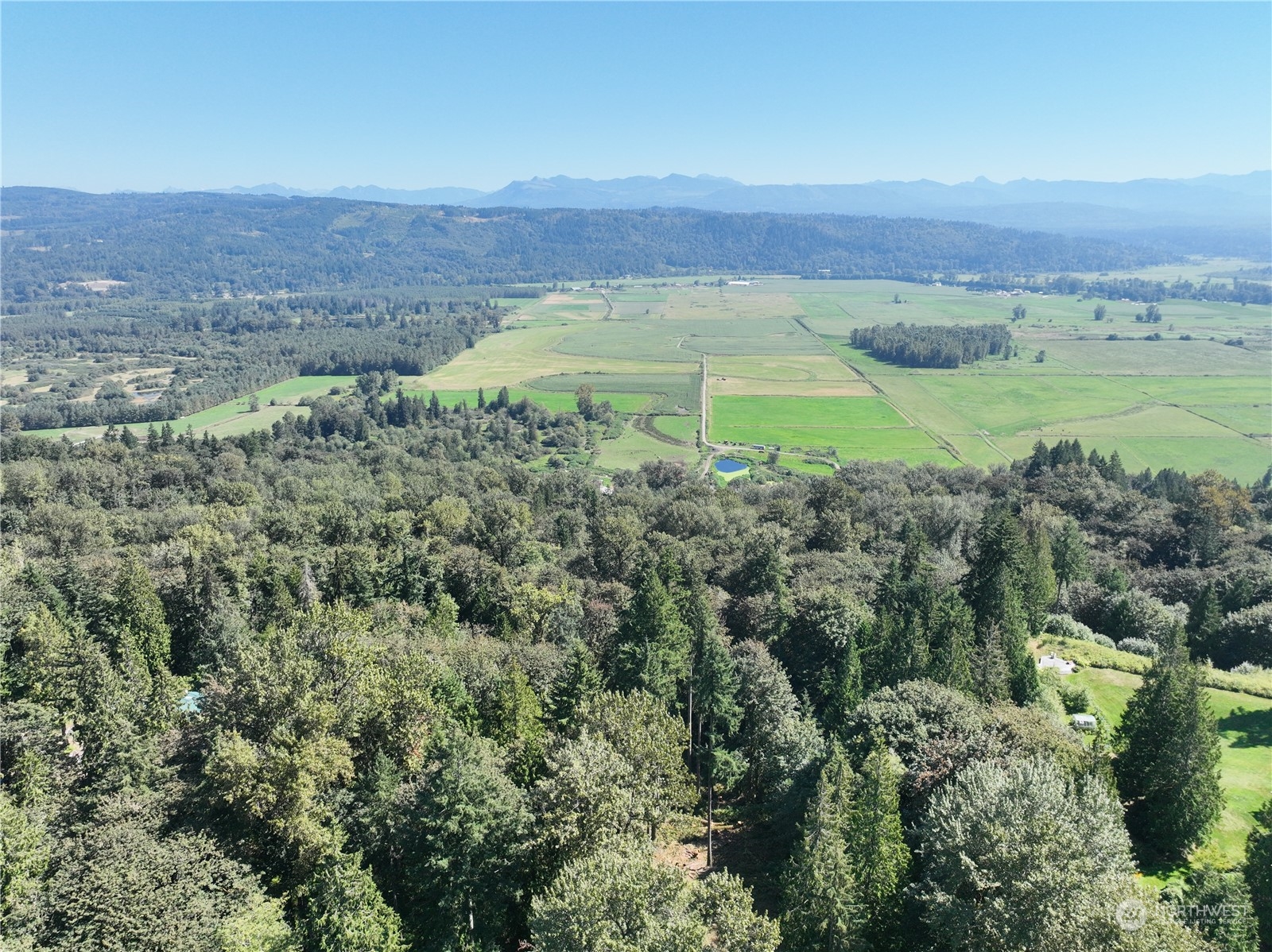 a view of an outdoor space and mountain view