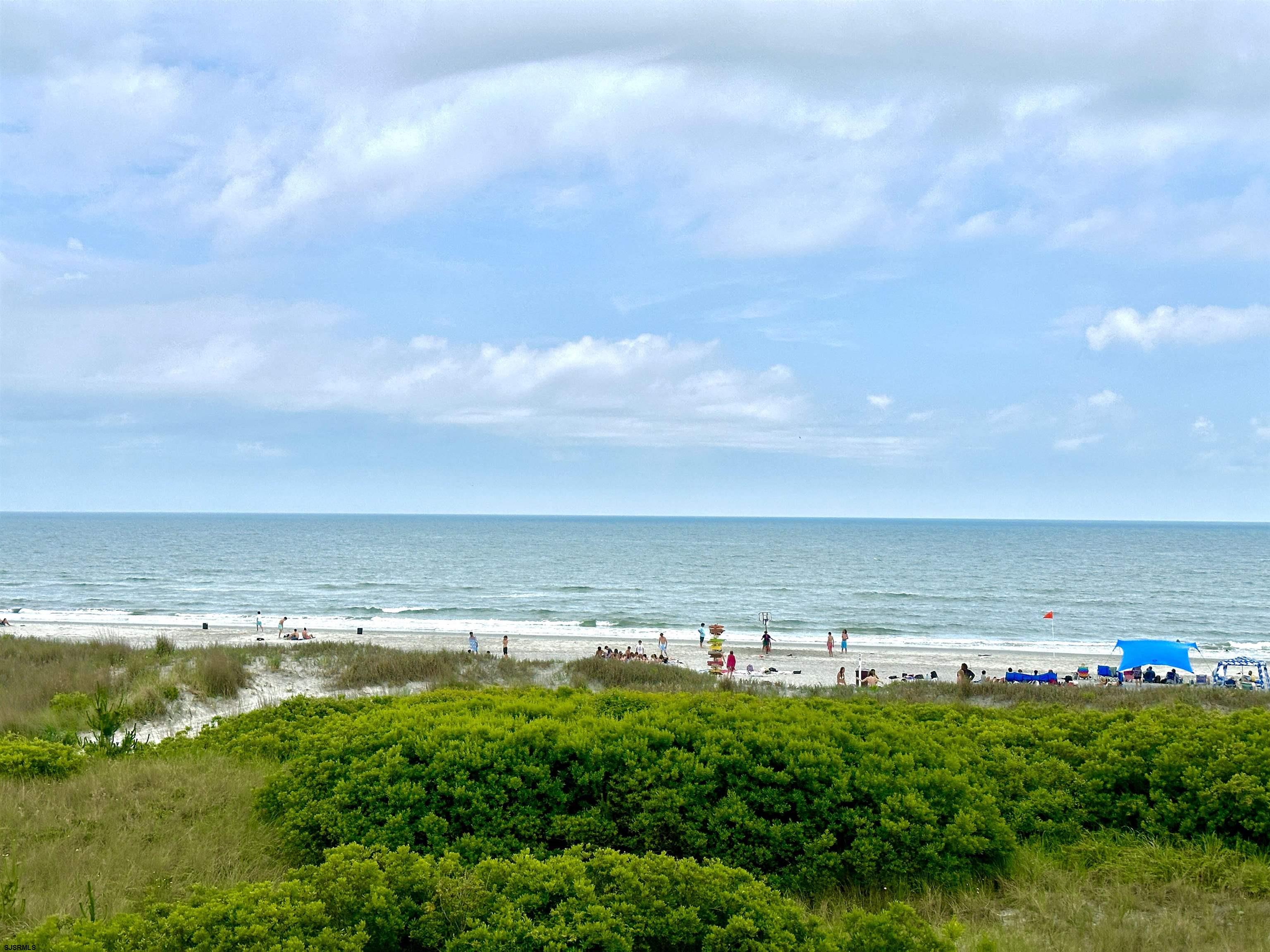 a view of an ocean and beach