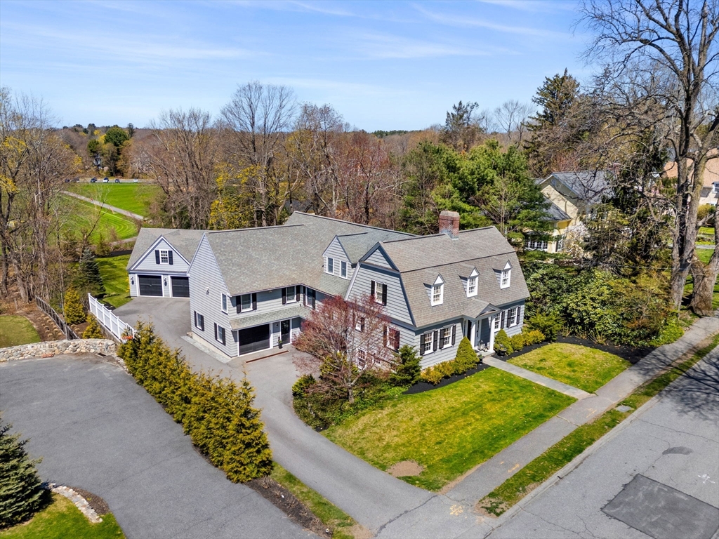 an aerial view of a house