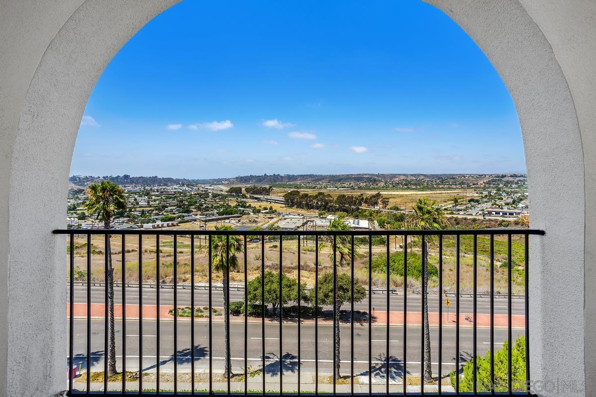 a view of city from balcony