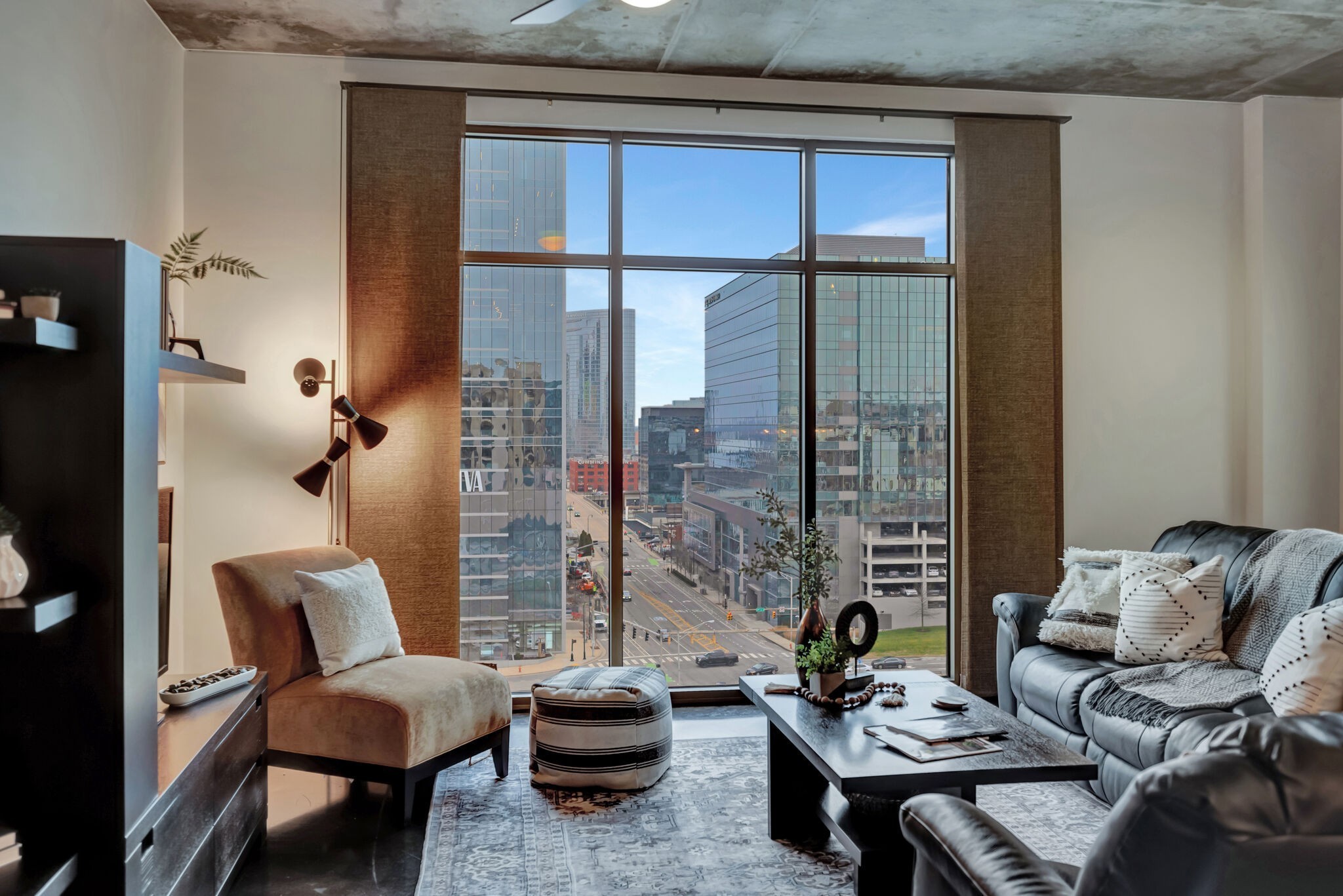 This tenth floor unit has a beautiful view of downtown.