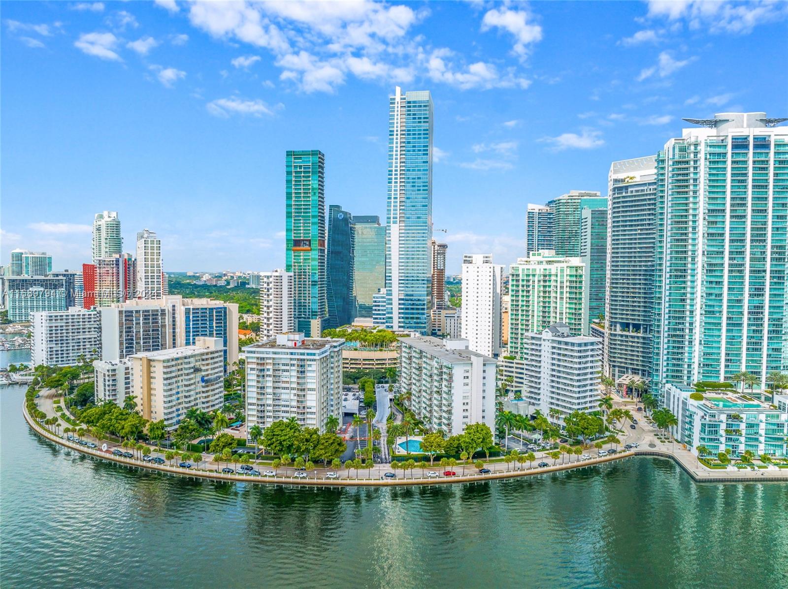 a view of a city with tall buildings