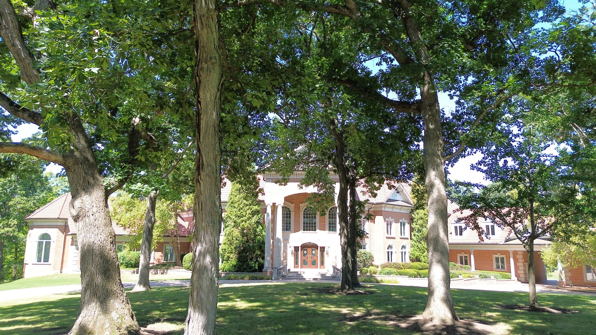 a front view of a house with a tree in a yard