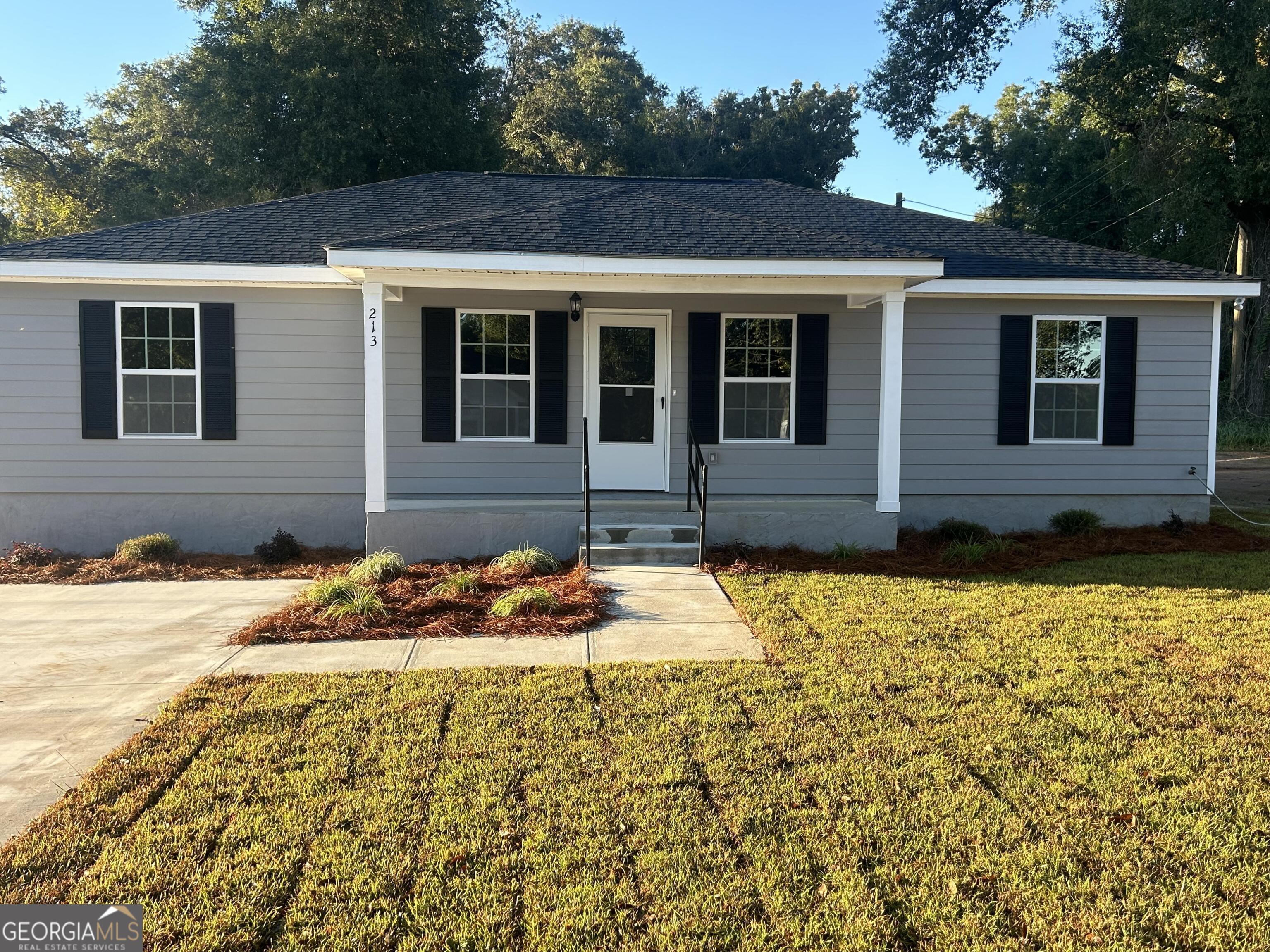 a front view of a house