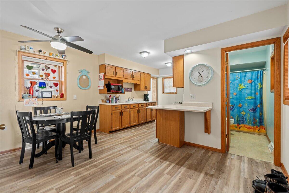 Main Level Unit Dining Area and Kitchen