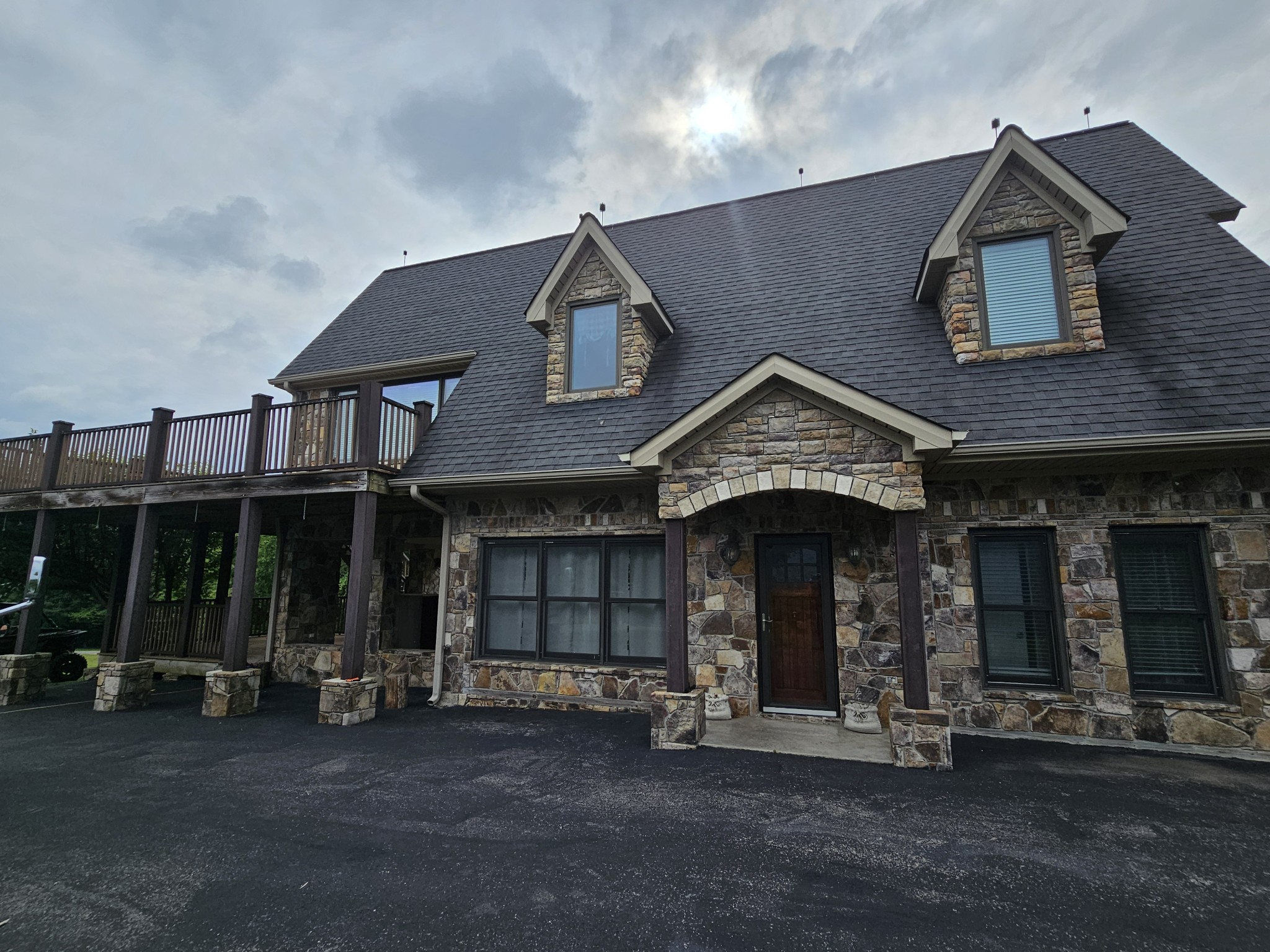 a front view of a house with entryway