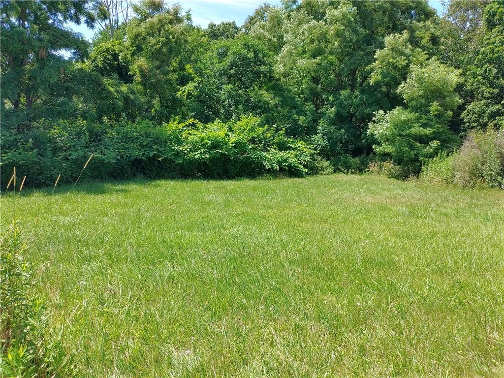 a view of field with trees in the background