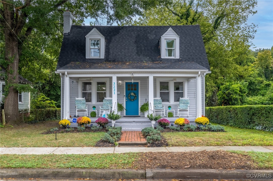 front view of a house with a yard