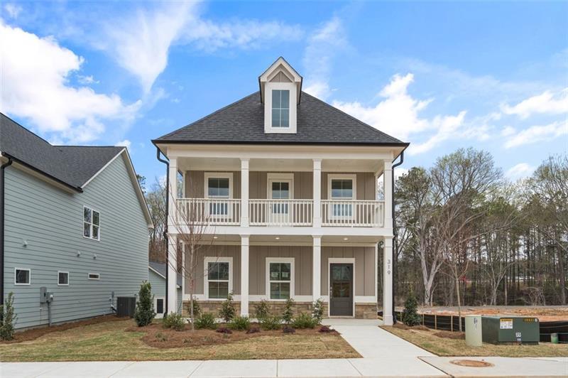 a front view of a house