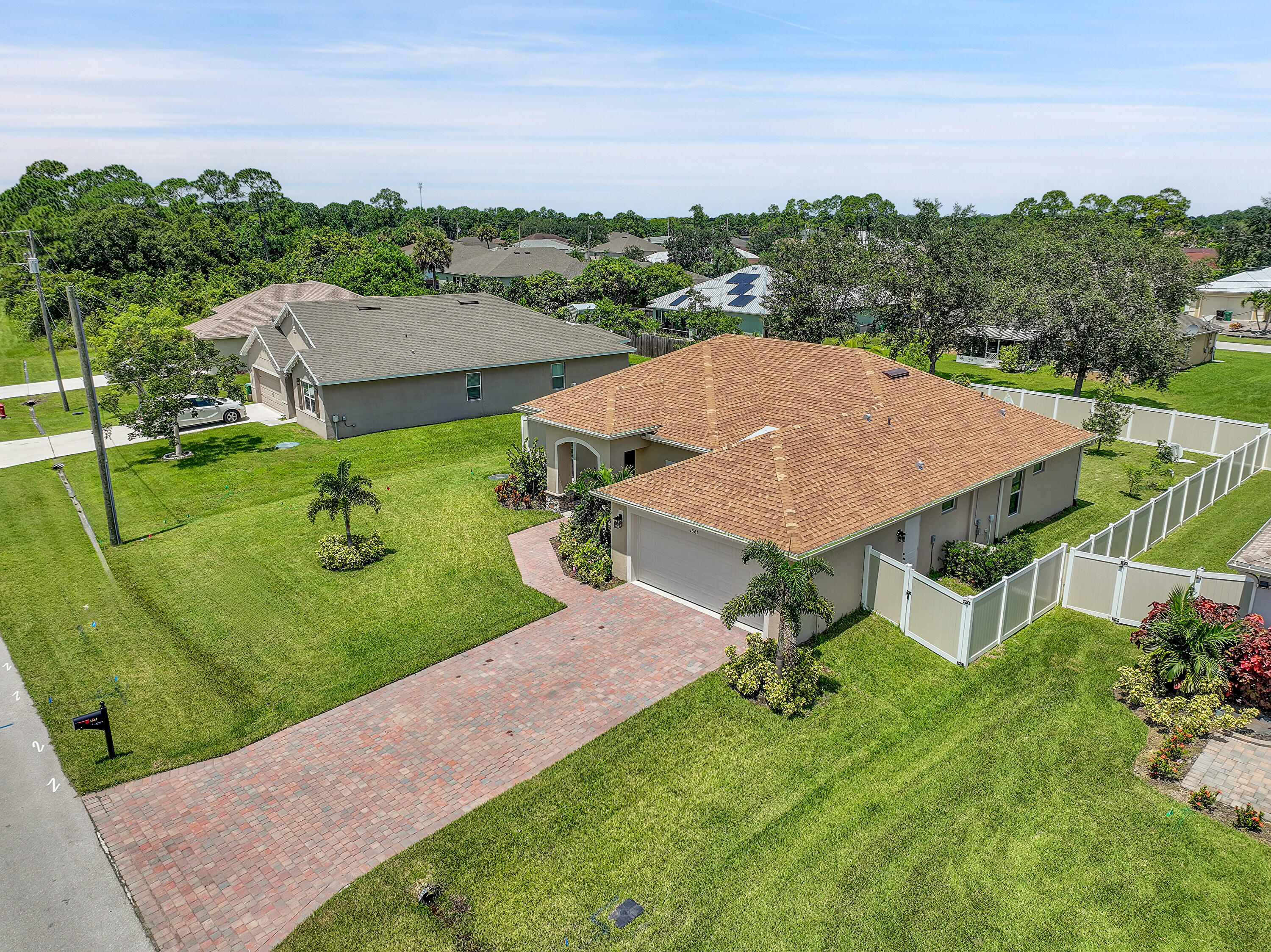 an aerial view of a house