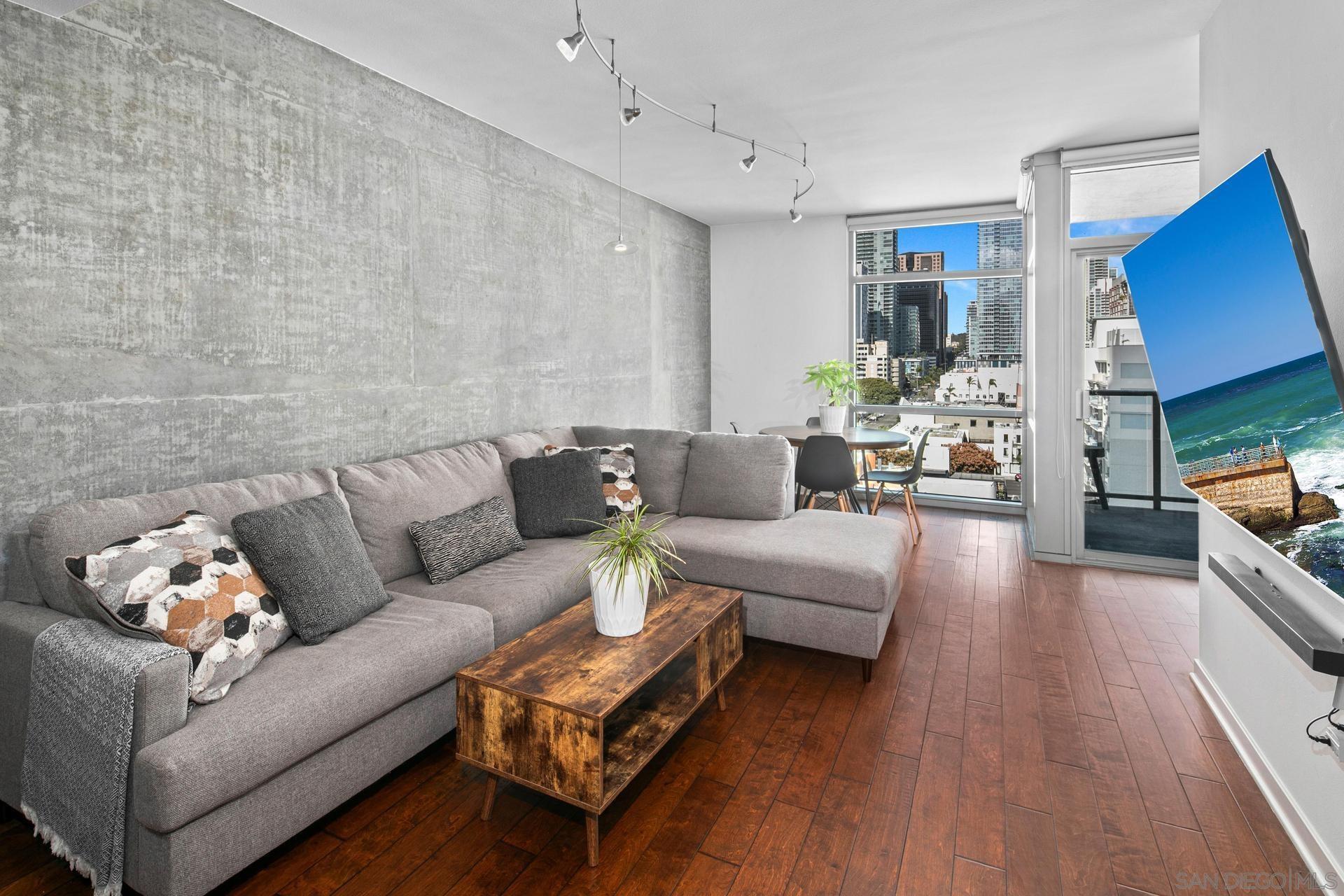 a living room with furniture and a couch