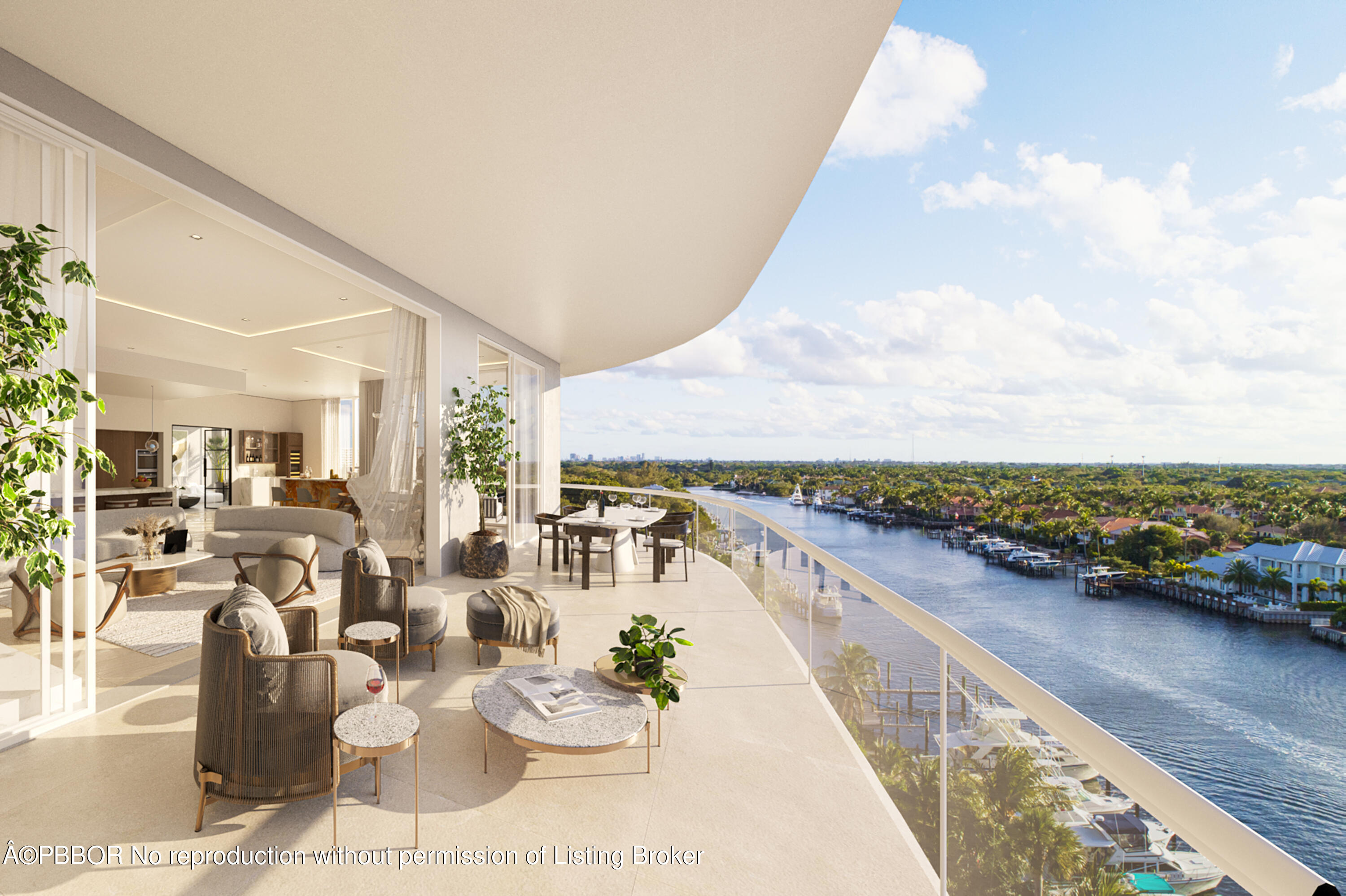 a view of balcony with furniture and city view