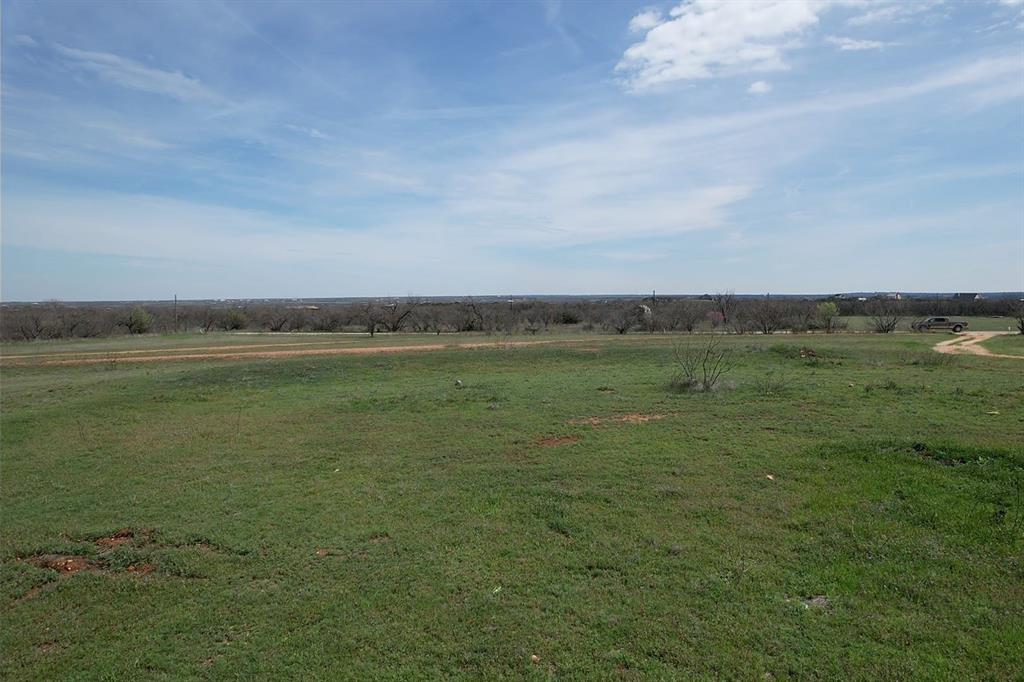 a view of a field with an ocean