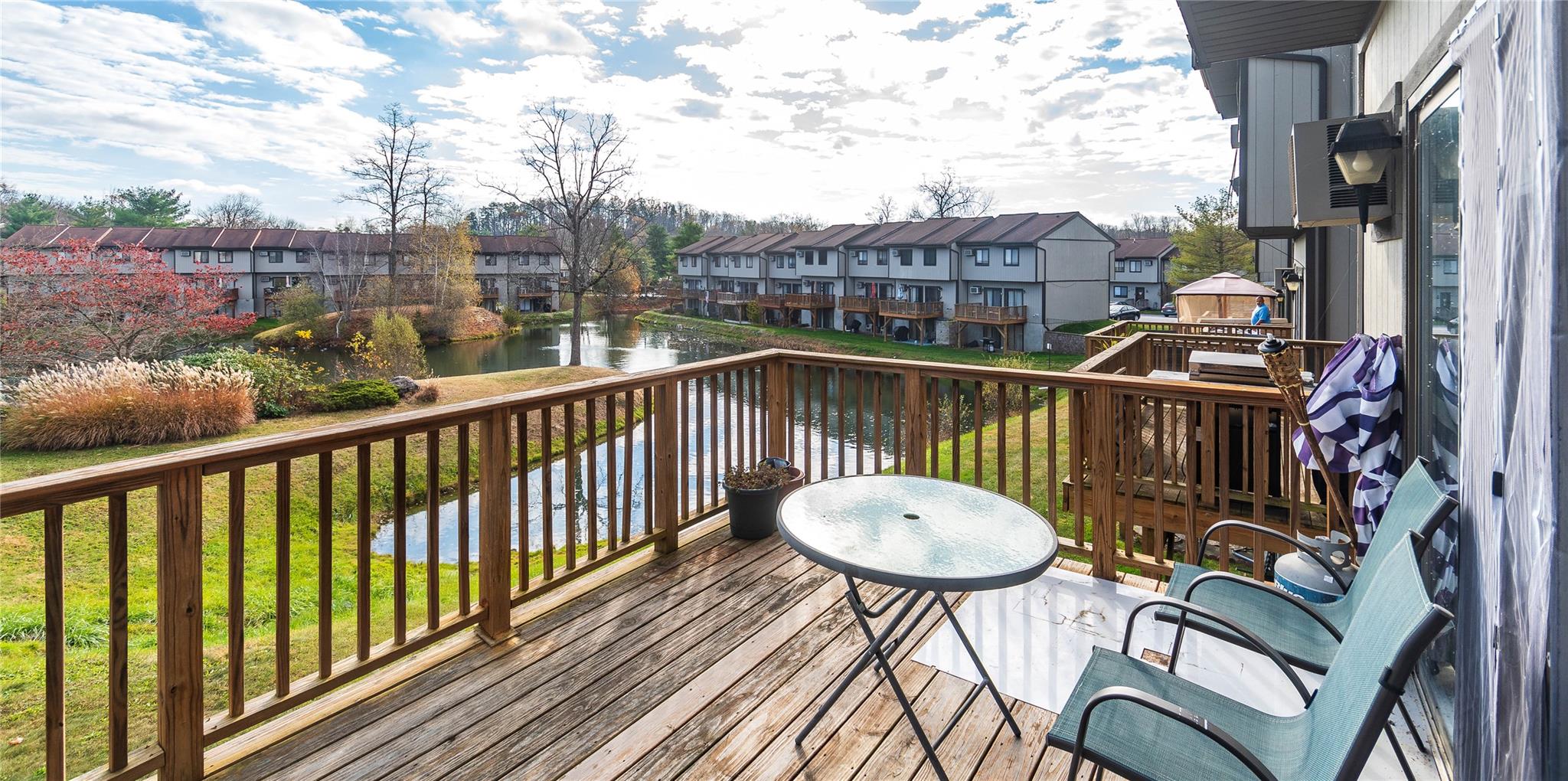 Deck featuring a water view