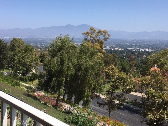 a view of a city with mountain