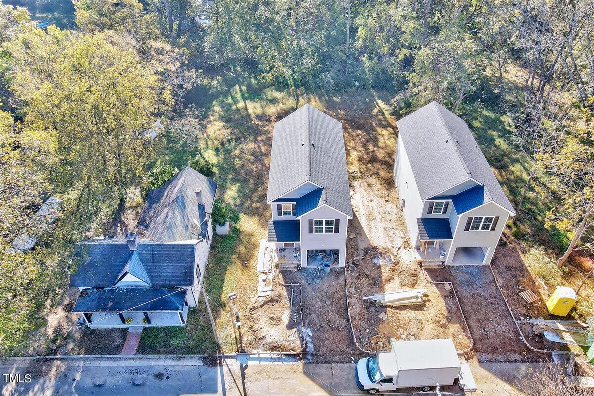 an aerial view of a house