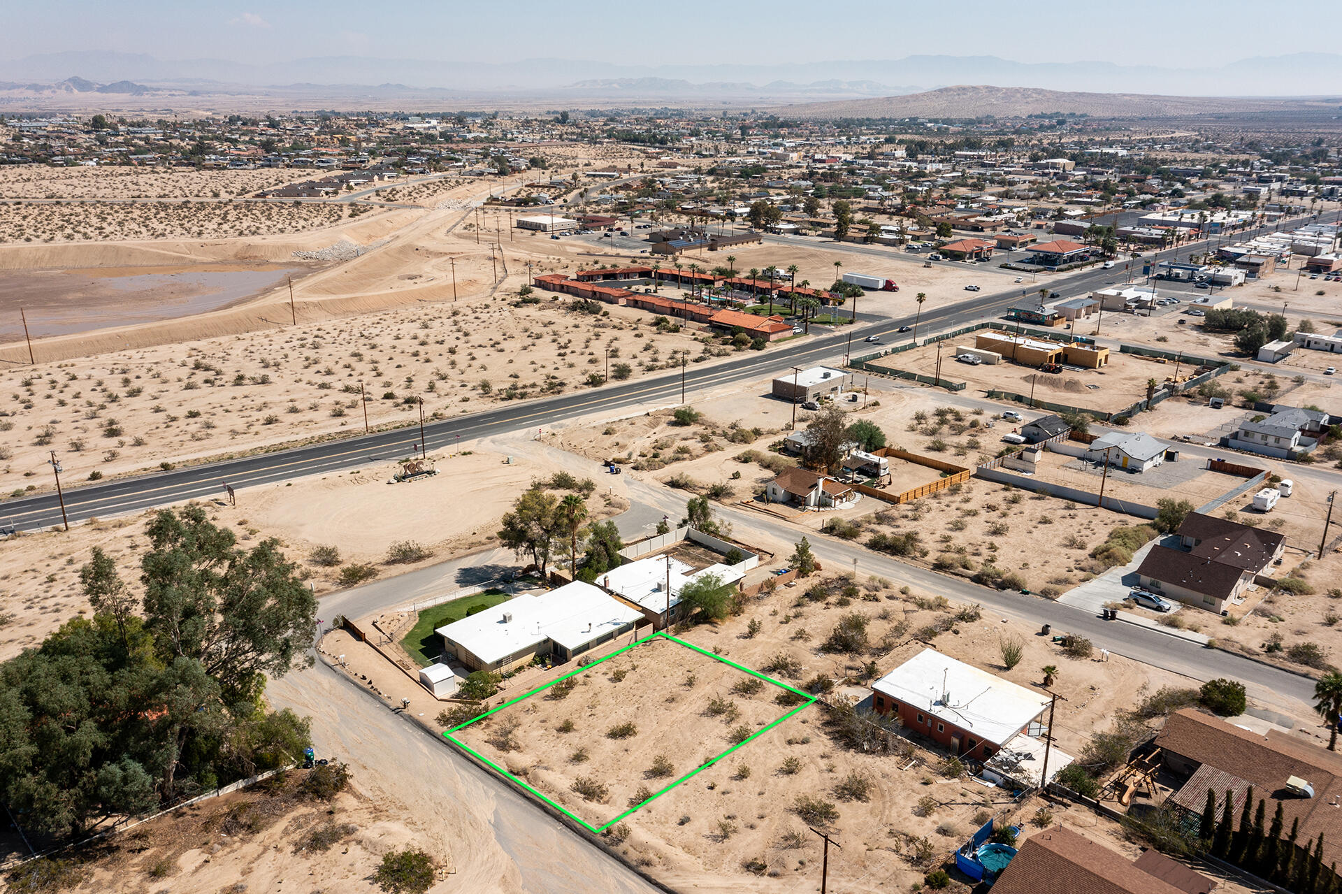 an aerial view of a city