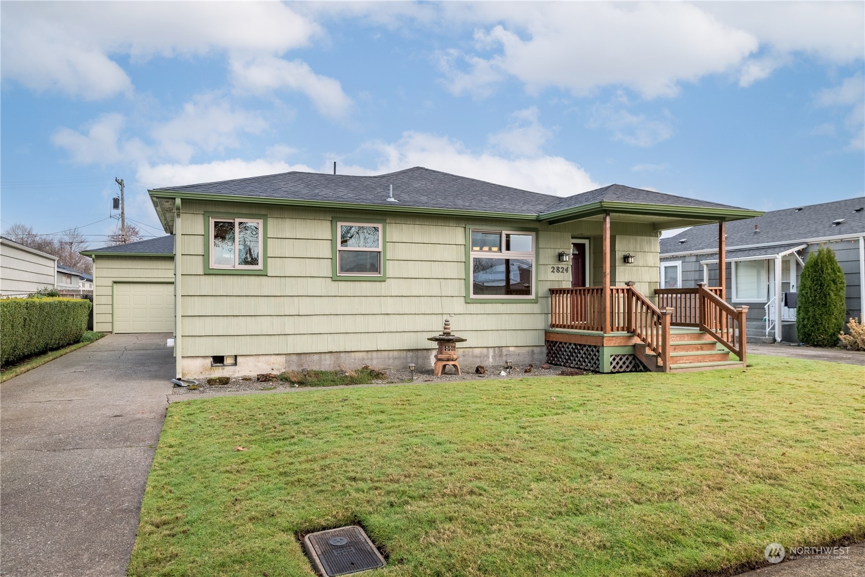 a view of a house with patio